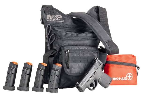 Smith & Wesson M&P9 Shield Plus 9mm Optics Ready Bug Out Bundle with Five Mags, First Aid Kit and Bug Out Bag