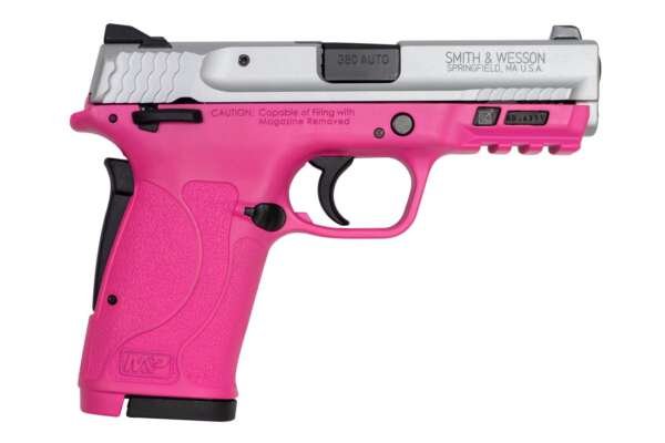 Smith & Wesson M&P380 Shield EZ 380 ACP Semi-Automatic Pistol with Prison Pink Frame and Silver Slide